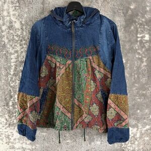 Karakuri Tamashii Sz XXL Patchwork Paisley Boho Denim Jacket Japanese Streetwear